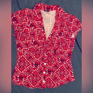 ROCKSTEADY SKULL HANDKERCHIEF TOP SIZE LARGE